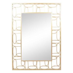 Oglindă de perete Bubbles, 102,5x71,5x2 cm, metal/ sticla, auriu