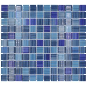 Mozaic sticla CM 4285 albastru/alb 30,2x32,7 cm