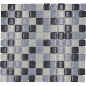 Mozaic sticla XCM 8125 gri-negru-alb 30,2x32,7 cm
