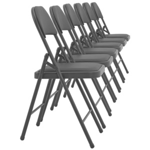 Set 6 scaune birou, conferinta, pliabile, 80 x 46 cm, piele sintetica, negru