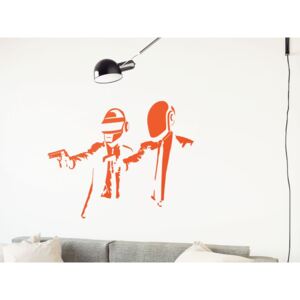 GLIX Banksy "Daft Fiction" - autocolant de perete Portocaliu 50 x 30 cm