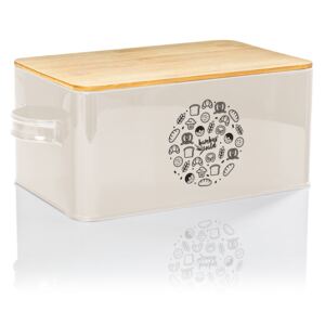 Klarstein Gistad, cutie pentru pâine, tablă, capac din bambus, 44 × 16 × 21 cm (L x Î x l), dreptunghiulară
