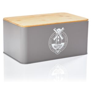 Klarstein Stigby 2 în 1, cutie pentru pâine cu tocător, tablă, bambus