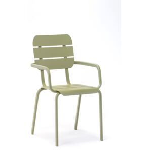 Set 4 scaune de grădină cu cotiere Ezeis Alicante, verde măsliniu