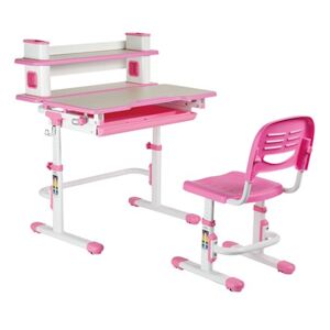 Set birou și scaun copii ergonomic reglabil în înălțime ErgoK ARIN Roz