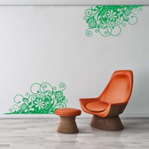 GLIX Floral decoration V. - autocolant de perete Verde deschis 100 x 45 cm