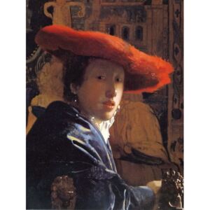 Girl with a Red Hat, c.1665 Reproducere, Jan (1632-75) Vermeer