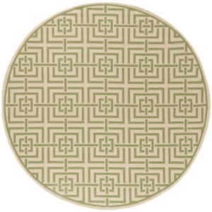 Covor Modern & Geometric Petani, Rotund, Bej/Verde, 200x200