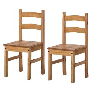 Set de 2 scaune Finca Rustica din lemn masiv - pin