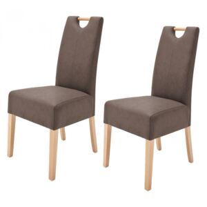 Set de 2 scaune Alessia II, piele sintetica, maro