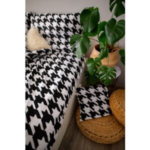Lenjerie de pat din bumbac satinat pentru pat de o persoană Cotton House Dita, 140 x 200 cm, alb - negru