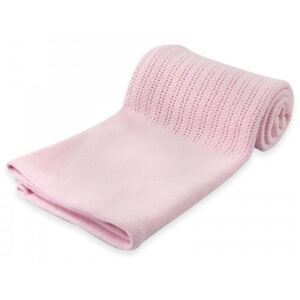 Paturica celulara pentru bebelusi din bumbac roz Soft Touch