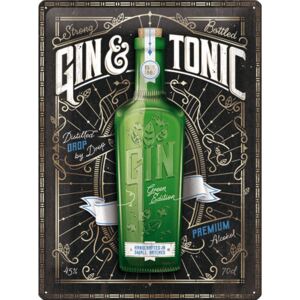 Buvu Placă metalică: Gin & Tonic Green Edition - 30x40 cm