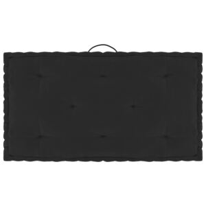 Pernă de podea din paleți, negru, 73 x 40 x 7 cm, bumbac