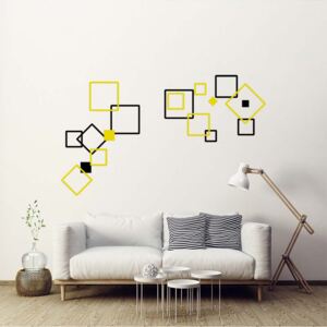 GLIX Decorative squares III.- autocolant de perete Negru și galben 2 x 60 x 30 cm