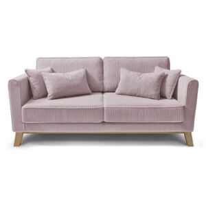 Canapea cu 3 locuri Bobochic Paris DOBLO, roz deschis