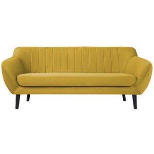 Canapea cu 3 locuri și picioare negre Mazzini Sofas Toscane, galben