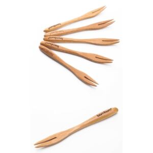 Set 6 mini furculițe din lemn de bambus Bambum Salsa