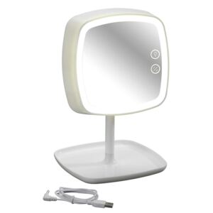 Oglindă de birou cu lampă Wenko Cosmetic Mirror, alb
