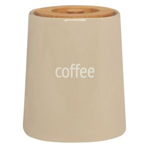 Recipient pentru cafea cu capac din lemn de bambus Premier Housewares Fletcher, 800 ml, crem