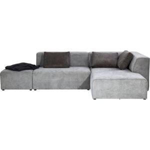 Canapea cu șezlong Kare Design Infinity, gri închis