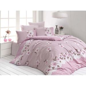 Lenjerie de pat cu cearșaf Liva, 200 x 220 cm, roz+
