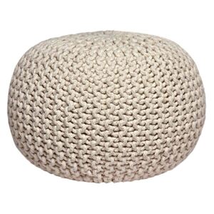 Pouf tricotat LABEL51 Knitted, crem