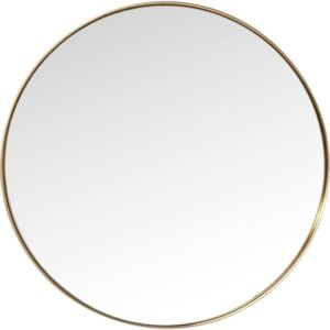 Oglindă rotundă cu ramă alămie Kare Design Round Curve, ⌀ 100 cm