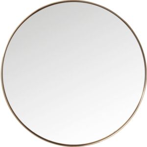 Oglindă rotundă cu ramă arămie Kare Design Round Curve, ⌀ 100 cm