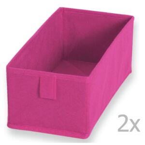 Set 2 cutii textile Jocca, 28 x 13 cm, roz