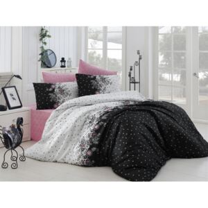Lenjerie de pat cu cearșaf pentru pat dublu Nazenin Home Roxy, 200 x 220 cm