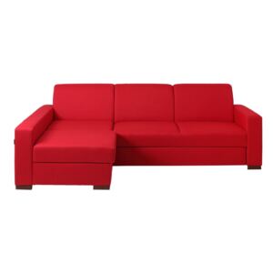 Canapea extensibilă cu șezlong pe partea stângă și spațiu pentru depozitare Custom Form Lozier, roșu