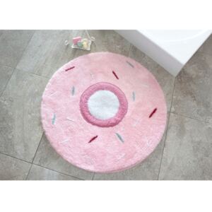 Covor Confetti Bathmats Donout, Ø 90 cm, roz - alb