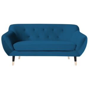 Canapea cu 2 locuri Mazzini Sofas AMELIE cu picioare negre, albastru