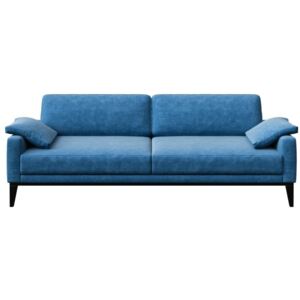 Canapea cu 3 locuri și picioare din lemn MESONICA Musso Regular, albastru