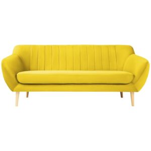 Canapea cu 3 locuri și picioare de culoare deschisă Mazzini Sofas Sardaigne, galben