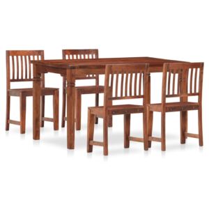 Set mobilier de masă, 5 piese, lemn masiv de mango și acacia