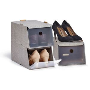 Set 3 cutii depozitare pentru pantofi Domopak