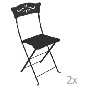Set 2 scaune grădină pliabile Fermob Bagatelle, negru