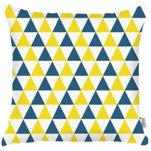 Față de pernă Apolena Triangles, 43 x 43 cm, albastru - galben