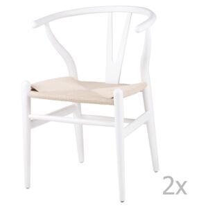 Set 2 scaune din lemn sømcasa Ada, alb