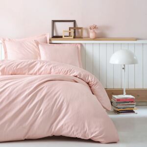 Lenjerie de pat cu husă de saltea Stripe, 200 x 220 cm, roz pudră