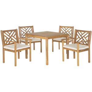 Set masă și scaune de exterior din lemn Safavieh Mendoza, maro