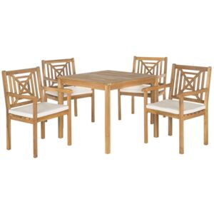 Set masă și scaune de exterior din lemn Safavieh Riva, maro