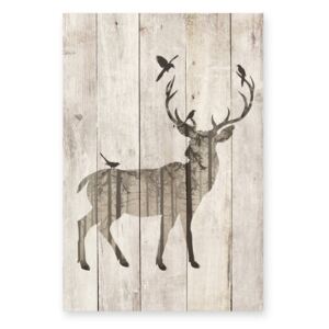 Pictură pe lemn Surdic Watercolor Deer, 40 x 60 cm