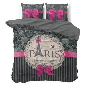 Lenjerie de pat din bumbac Sleeptime Love Paris, 200 x 220 cm