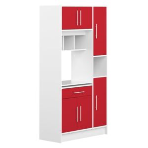 Sistem depozitare pentru bucătărie cu rafturi Symbiosis Louis, roşu - alb