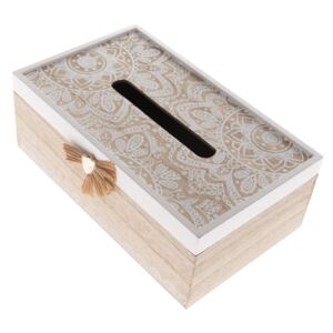 Cutie din lemn pentru batiste Mandala, 20 x 11,5 x 9 cm