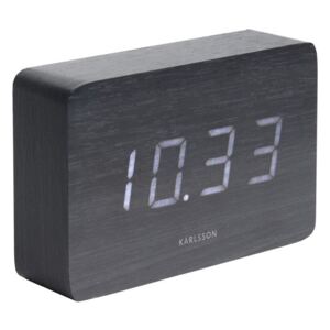 Ceas alarmă, decor lemn, Karlsson Cube, 15 x 10 cm