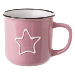 Cană din ceramică Unimasa Star, 325 ml, roz